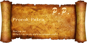 Prorok Petra névjegykártya